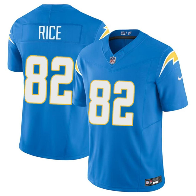 Youth Los Angeles Chargers #82 Brenden Rice Light Blue 2024 Draft F.U.S.E Vapor Limited Football Stitched Jersey